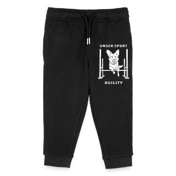 DOG OUR SPORT AGILITY - Kids Organic Sweatpants by Stanley/Stella - black - Front