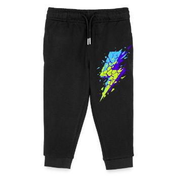 Neon fractal lightning - Kids Organic Sweatpants by Stanley/Stella - black - Front