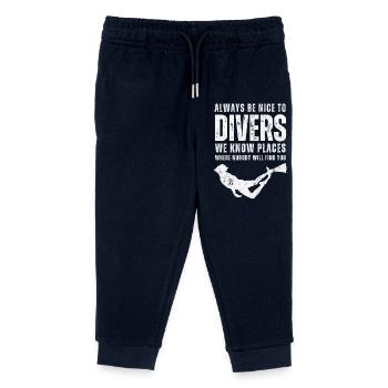 Always Be Nice To Divers - Kids Organic Sweatpants by Stanley/Stella - navy - Front