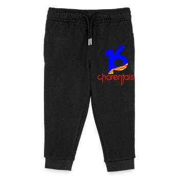 16 Charentais Blue Red - Kids Organic Sweatpants by Stanley/Stella - black - Front