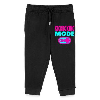 Kickboxing Mode ON – Power for Martial Artists - Kids Organic Sweatpants by Stanley/Stella - black - Front