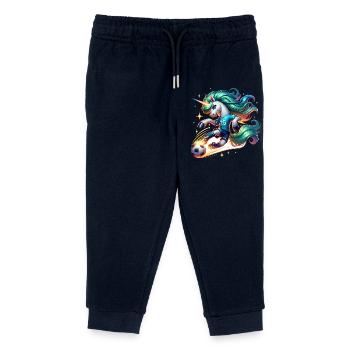 Einhorn Fussball Spielerin 25 Magischer Kick - Kinder Organic Jogginghose Mini Mover von Stanley/Stella - Navy - Vorne