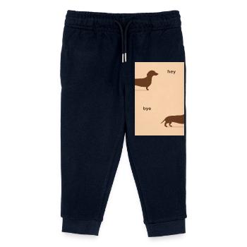 Hey Bye Dackel – Lustiges Hundeposter - Kinder Organic Jogginghose Mini Mover von Stanley/Stella - Navy - Vorne