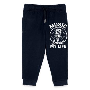 Music Saved My Life Retro Tri-blend T-Shirt - Kids Organic Sweatpants by Stanley/Stella - navy - Front