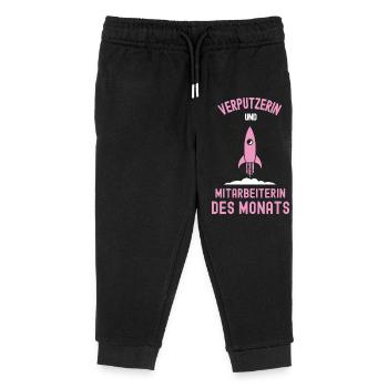 Beste Verputzerin Mitarbeiterin des Monats Putzer - Kinder Organic Jogginghose Mini Mover von Stanley/Stella - Schwarz - Vorne