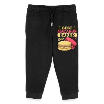 Macaron French Desserts - Kids Organic Sweatpants by Stanley/Stella - black - Front