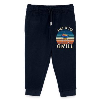Roi du gril – Design de barbecue rétro - Pantalon de jogging enfant bio Stanley/Stella - marine - Devant