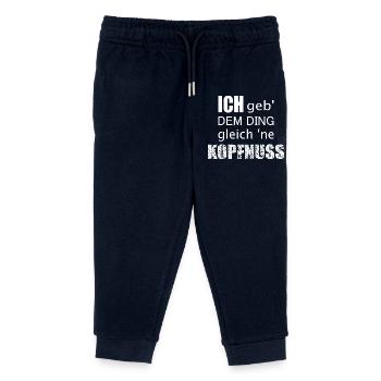 Ich geb dem Ding gleich ne Kopfnuss - Kinder Organic Jogginghose Mini Mover von Stanley/Stella - Navy - Vorne
