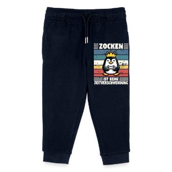 Pinguin verschwenden keine Zeit, sie zocken - Kinder Organic Jogginghose Mini Mover von Stanley/Stella - Navy - Vorne