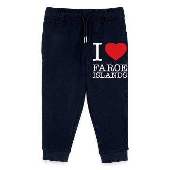 i love Faroe Islands - Kids Organic Sweatpants by Stanley/Stella - navy - Front