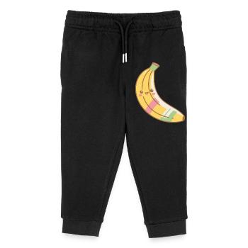 Banane kawaii sourire pastel - Pantalon de jogging enfant bio Stanley/Stella - noir - Devant