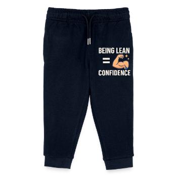 Being Lean Equals Confidence, Fitness Motivation  - Kids Organic Sweatpants by Stanley/Stella - navy - Front