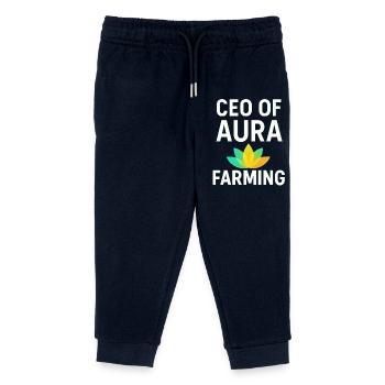 PDG d’aura farming Dicton drôle - Pantalon de jogging enfant bio Stanley/Stella - marine - Devant