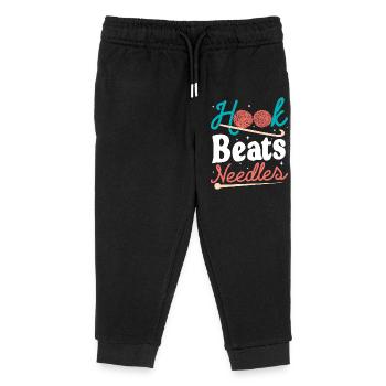 Hook Beats Needles Häkelhäkelgarn - Kinder Organic Jogginghose Mini Mover von Stanley/Stella - Schwarz - Vorne
