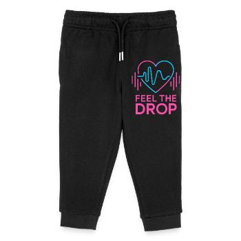 FEEL THE DROP Heart Neon EDM Party Electro - Kids Organic Sweatpants by Stanley/Stella - black - Front