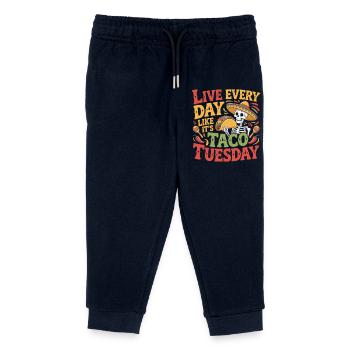 Taco Tuesday – Chemise de nourriture amusante pour les fêtes - Pantalon de jogging enfant bio Stanley/Stella - marine - Devant