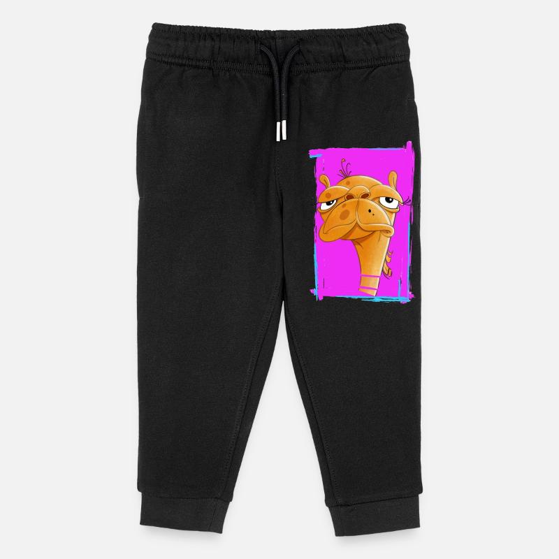Neon Camel Caricature on Pink Background - Kids Organic Sweatpants by Stanley/Stella - black