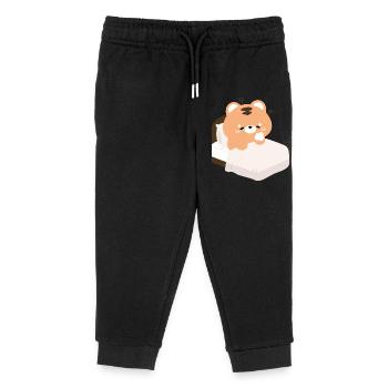 Sleepy Tired Tiger - Kids Organic Sweatpants by Stanley/Stella - black - Front