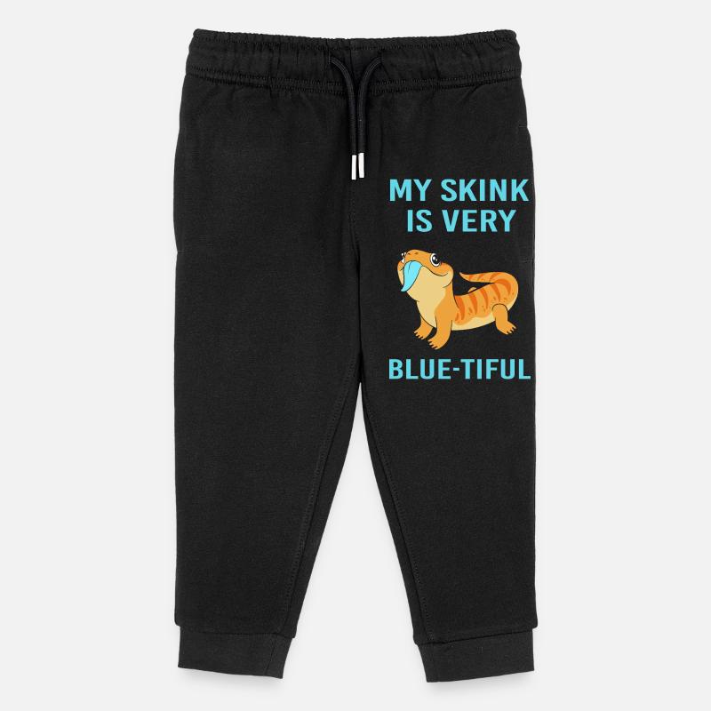 Langue bleue lézard - Pantalon de jogging enfant bio Stanley/Stella - noir