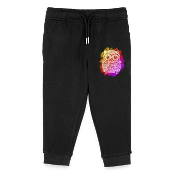 Zentangle Owl - Kids Organic Sweatpants by Stanley/Stella - black - Front