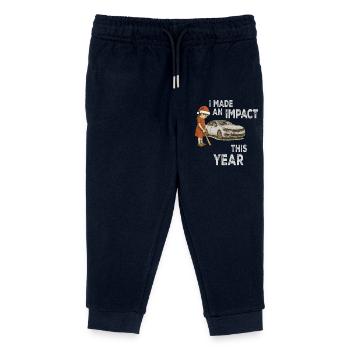 Vilaine fille Noël drôle - Pantalon de jogging enfant bio Stanley/Stella - marine - Devant