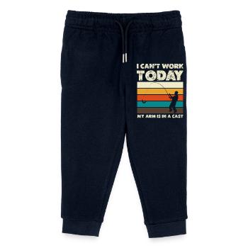 Ich kann heute nicht arbeiten Arm im Gips - Kinder Organic Jogginghose Mini Mover von Stanley/Stella - Navy - Vorne