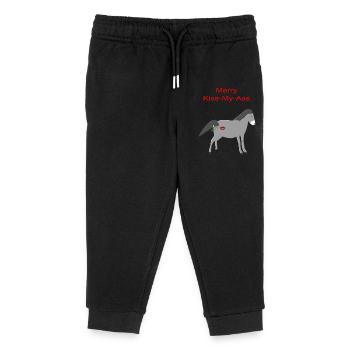 Freches Weihnachtsgrauer Esel küsst meinen Arsch Grafik - Kinder Organic Jogginghose Mini Mover von Stanley/Stella - Schwarz - Vorne