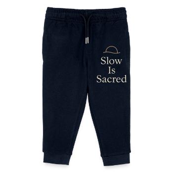 Calm is rebellion. Soft Life Self Care - Kids Organic Sweatpants by Stanley/Stella - navy - Front