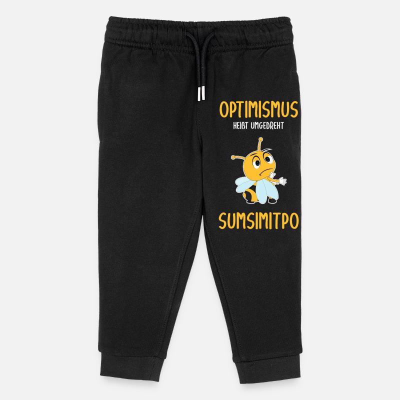 Lustige Comic Biene Sumsimitpo - Kinder Organic Jogginghose Mini Mover von Stanley/Stella - Schwarz
