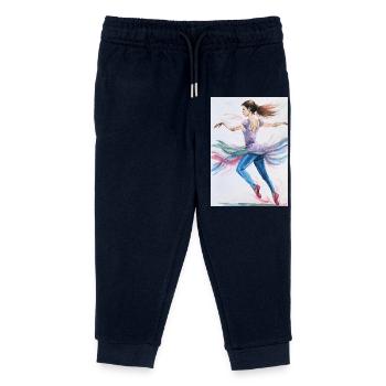 Swirling Dancer in Pastels - Kids Organic Sweatpants by Stanley/Stella - navy - Front