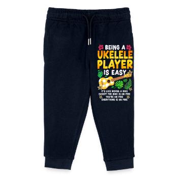 Ukulélé hawaïen Uke étant A - Pantalon de jogging enfant bio Stanley/Stella - marine - Devant