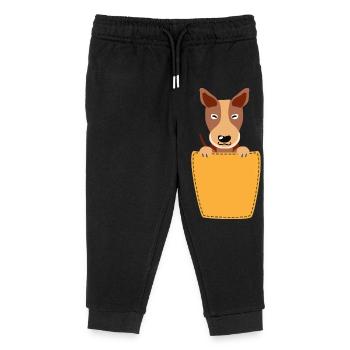 Brusttasche mit Dogge - Kinder Organic Jogginghose Mini Mover von Stanley/Stella - Schwarz - Vorne