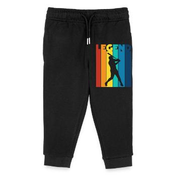 Légende du baseball Joueur rétro de frappeurs Fan - Pantalon de jogging enfant bio Stanley/Stella - noir - Devant