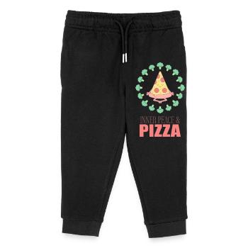 Inner Peace Pizza Yoga - Kids Organic Sweatpants by Stanley/Stella - black - Front