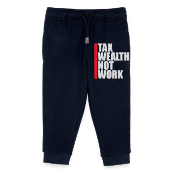 Tax Wealth Not Work Progressive Politics Economy - Kids Organic Sweatpants by Stanley/Stella - navy - Front