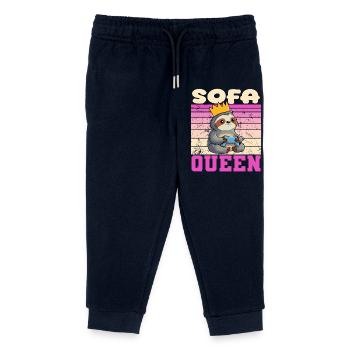 Gamerin Zocker queen - Kinder Organic Jogginghose Mini Mover von Stanley/Stella - Navy - Vorne