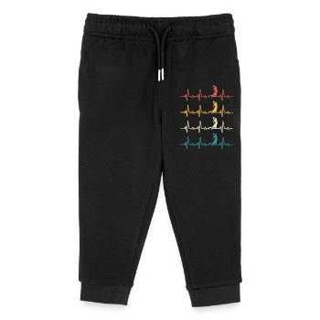 Basketball Retro Heartbeat Basketball Player - Kids Organic Sweatpants by Stanley/Stella - black - Front