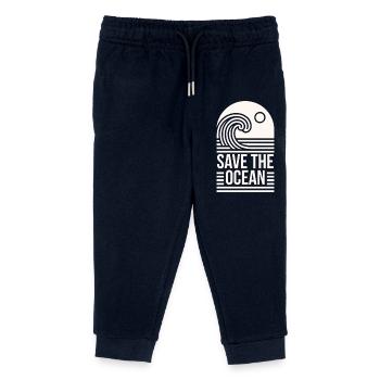 Save the ocean protection conservation quotes - Kids Organic Sweatpants by Stanley/Stella - navy - Front