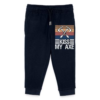 Lumberjack Axe Chop Wood Gift - Kinder Organic Jogginghose Mini Mover von Stanley/Stella - Navy - Vorne
