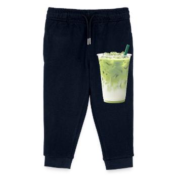Latte au lait matcha vert frais - Pantalon de jogging enfant bio Stanley/Stella - marine - Devant