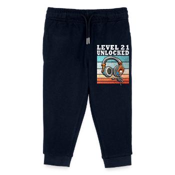 Level 21 Unlocked Kopfhörer - Kinder Organic Jogginghose Mini Mover von Stanley/Stella - Navy - Vorne