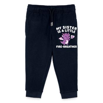 Brother Dragon Cute Sibling - Kids Organic Sweatpants by Stanley/Stella - navy - Front