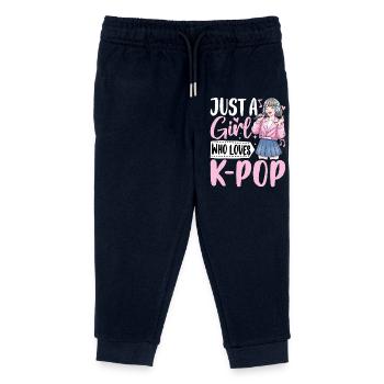 Just A Girl Who Loves K-Pop - Kids Organic Sweatpants by Stanley/Stella - navy - Front