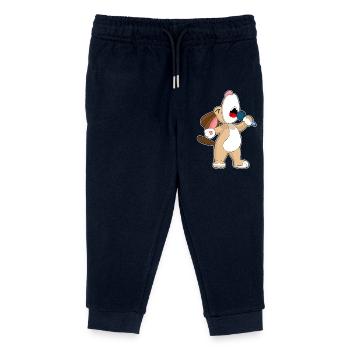 Dog Singer Microphone Singing - Kids Organic Sweatpants by Stanley/Stella - navy - Front
