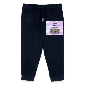 90s Love Boombox - Kids Organic Sweatpants by Stanley/Stella - navy - Front
