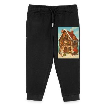 Elsass-Fachwerkhaus Märchen-Lebkuchen - Kinder Organic Jogginghose Mini Mover von Stanley/Stella - Schwarz - Vorne