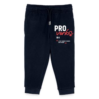 A Soft Answer Turneth Away Wrath Proverbs 15:1  - Kids Organic Sweatpants by Stanley/Stella - navy - Front