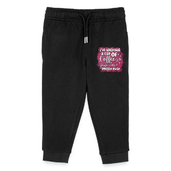 Coffee & Activity: Cute Coffee Sign - Kids Organic Sweatpants by Stanley/Stella - black - Front