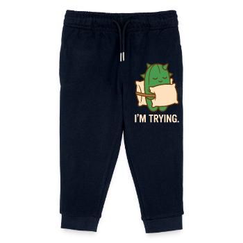 Prickly But Trying - Kids Organic Sweatpants by Stanley/Stella - navy - Front