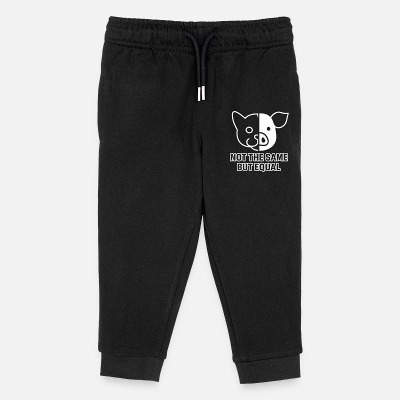 Katze Schwein - Kinder Organic Jogginghose Mini Mover von Stanley/Stella - Schwarz